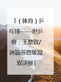 （体育）乒乓球——世乒赛：王楚钦/孙颖莎晋级混双决赛