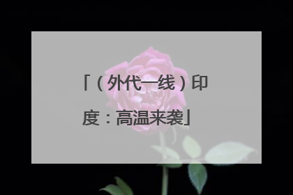 （外代一线）印度：高温来袭