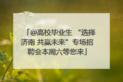 ＠高校毕业生 “选择济南 共赢未来”专场招聘会本周六等您来
