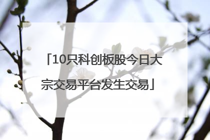 10只科创板股今日大宗交易平台发生交易