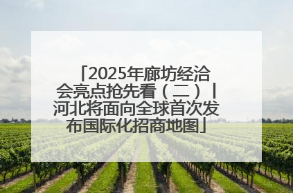 2025年廊坊经洽会亮点抢先看（二）丨河北将面向全球首次发布国际化招商地图