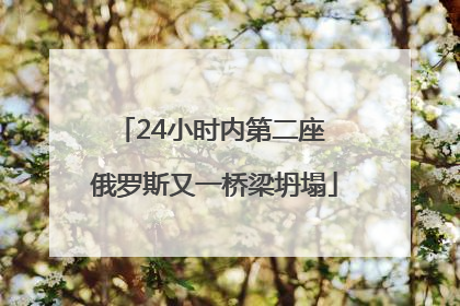 24小时内第二座 俄罗斯又一桥梁坍塌