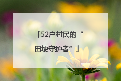 52户村民的“田埂守护者”