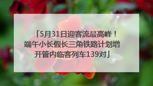 5月31日迎客流最高峰！端午小长假长三角铁路计划增开管内临客列车139对