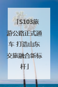 S103旅游公路正式通车 打造山东交旅融合新标杆